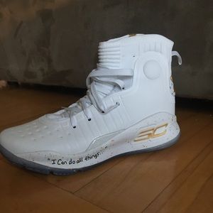 curry 4s white and gold
